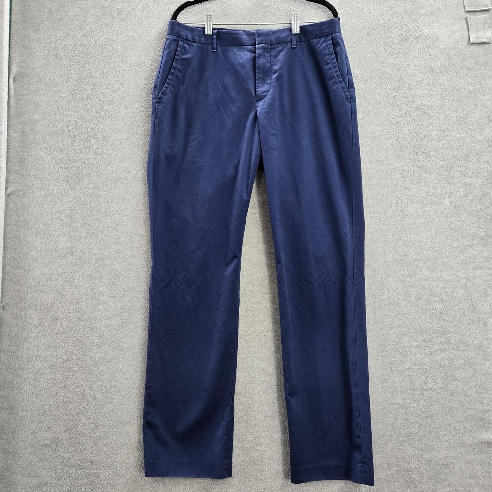 Bonobos Men Pants 33X32 Blue MONDAY Interior Waistband Embroidery Chino Twill